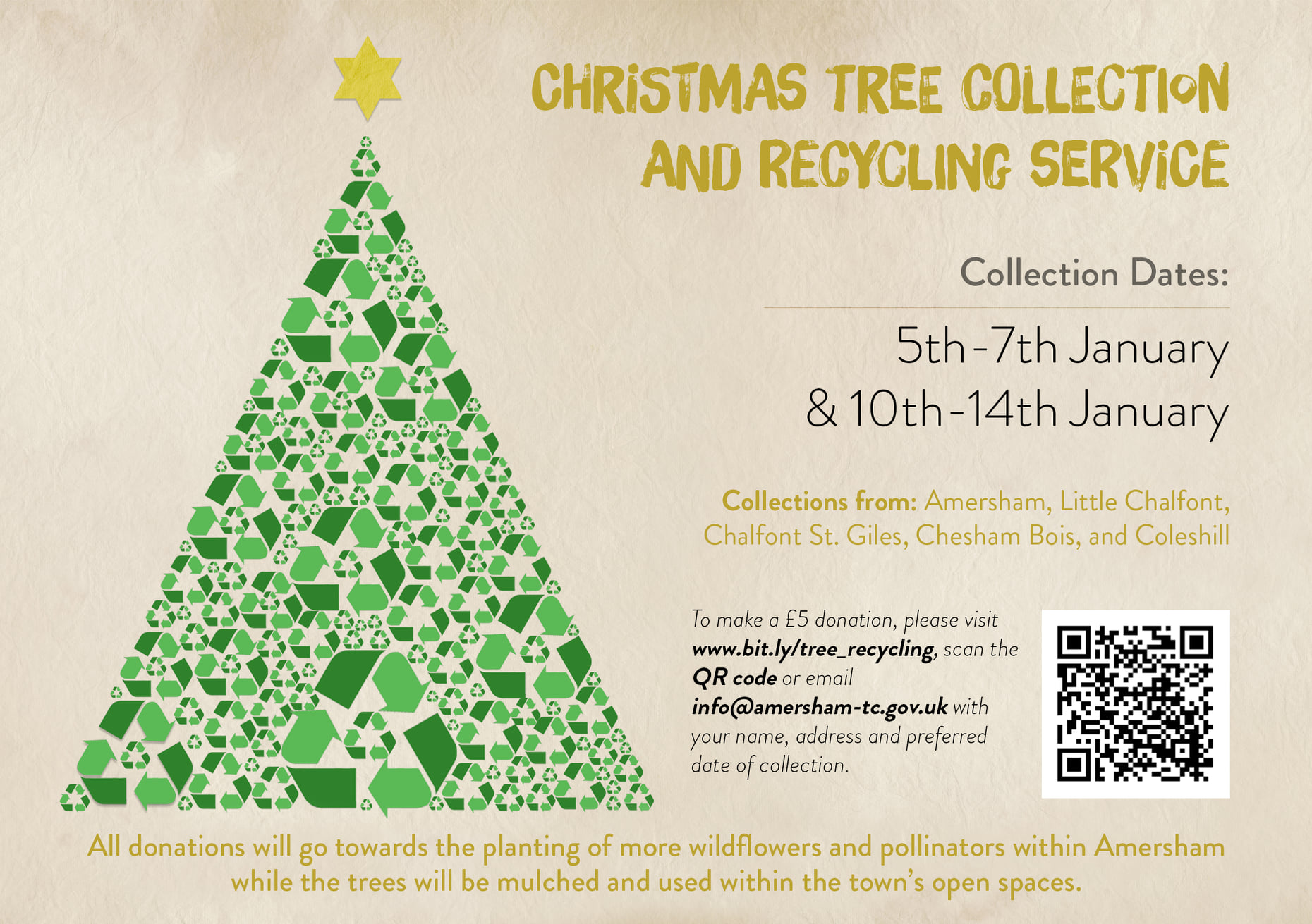 Amersham Town Council Christmas Tree Collection and Recycling Service
